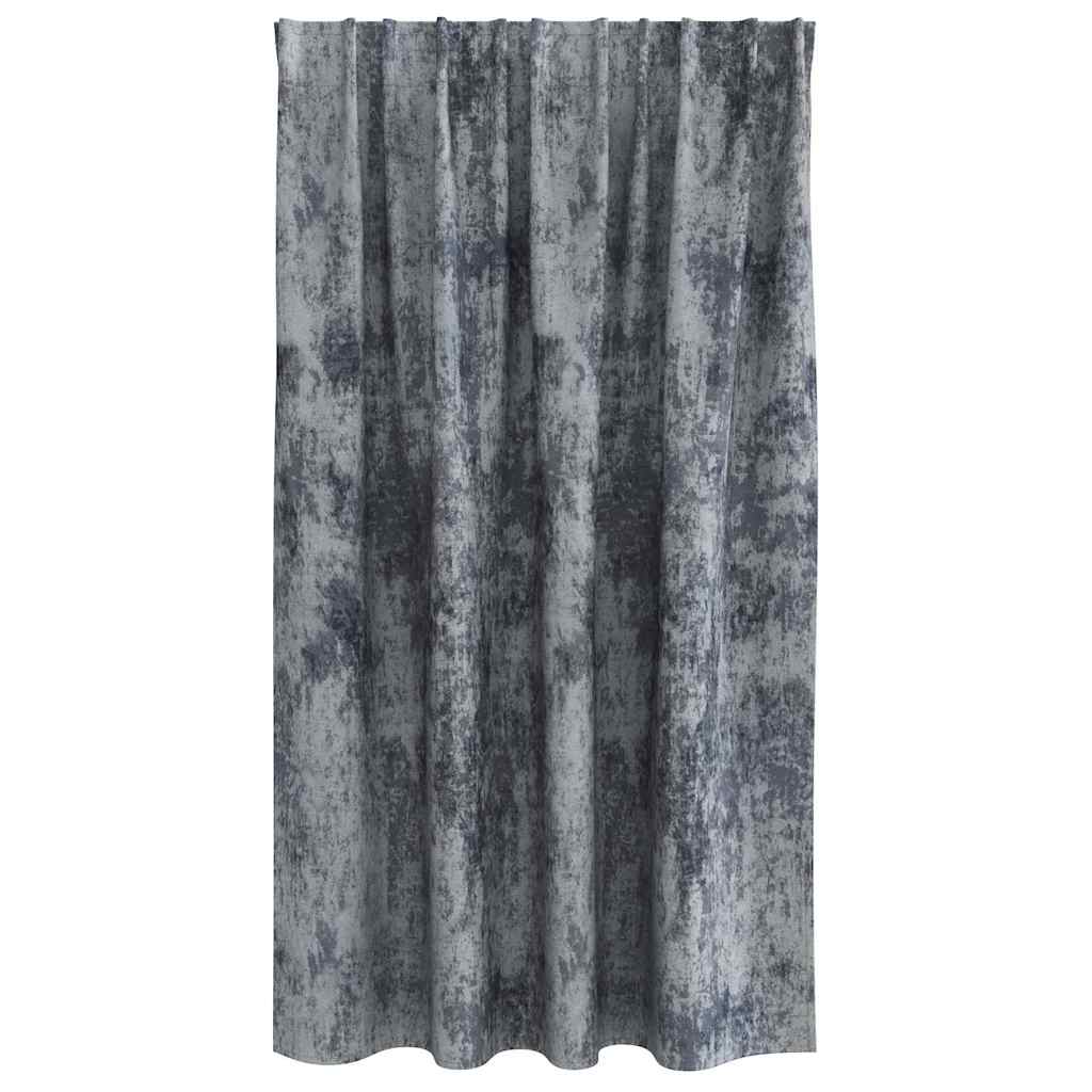 Vorhang mit Vorhängen 2 pcs Silbergrau 140 x 140 cm Samt