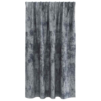 Vorhang mit Vorhängen 2 pcs Silbergrau 140 x 140 cm Samt