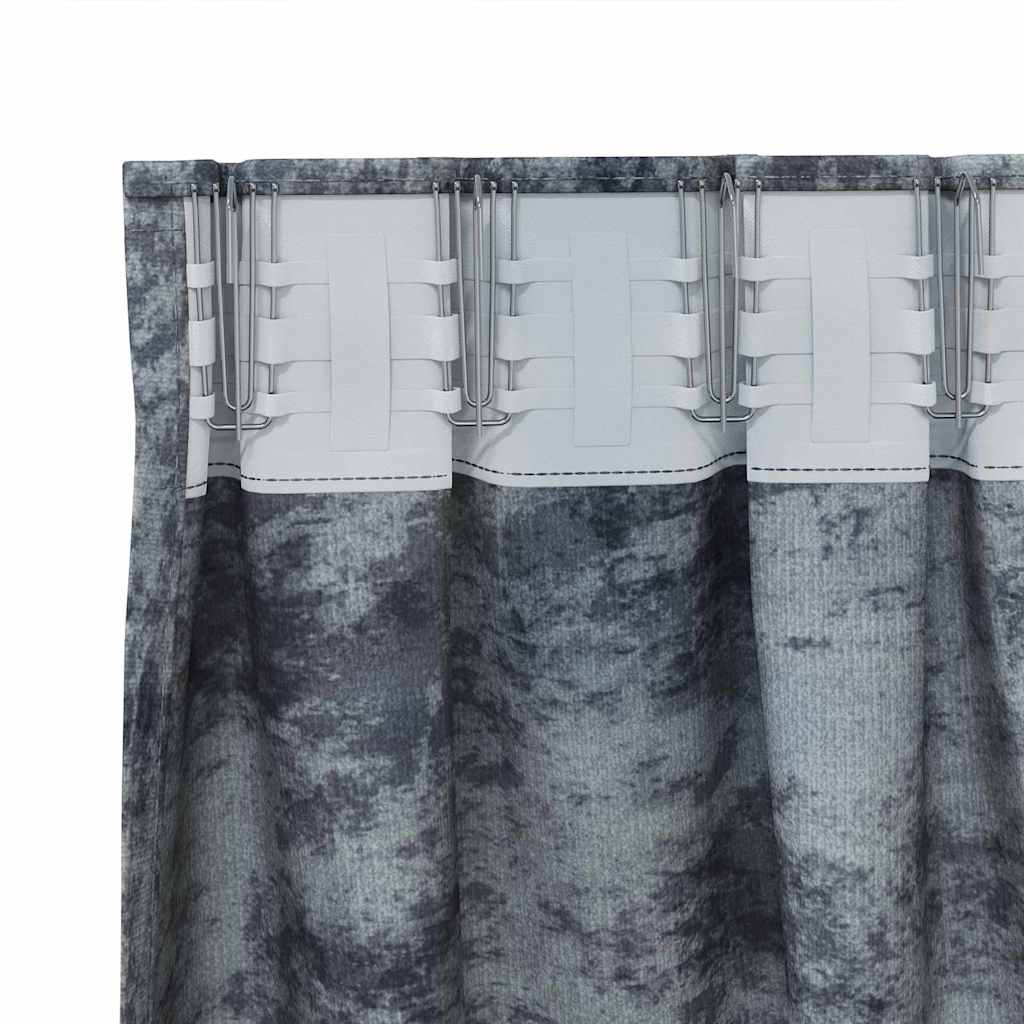 Vorhang mit Vorhängen 2 pcs Silbergrau 175 x 140 cm Samt