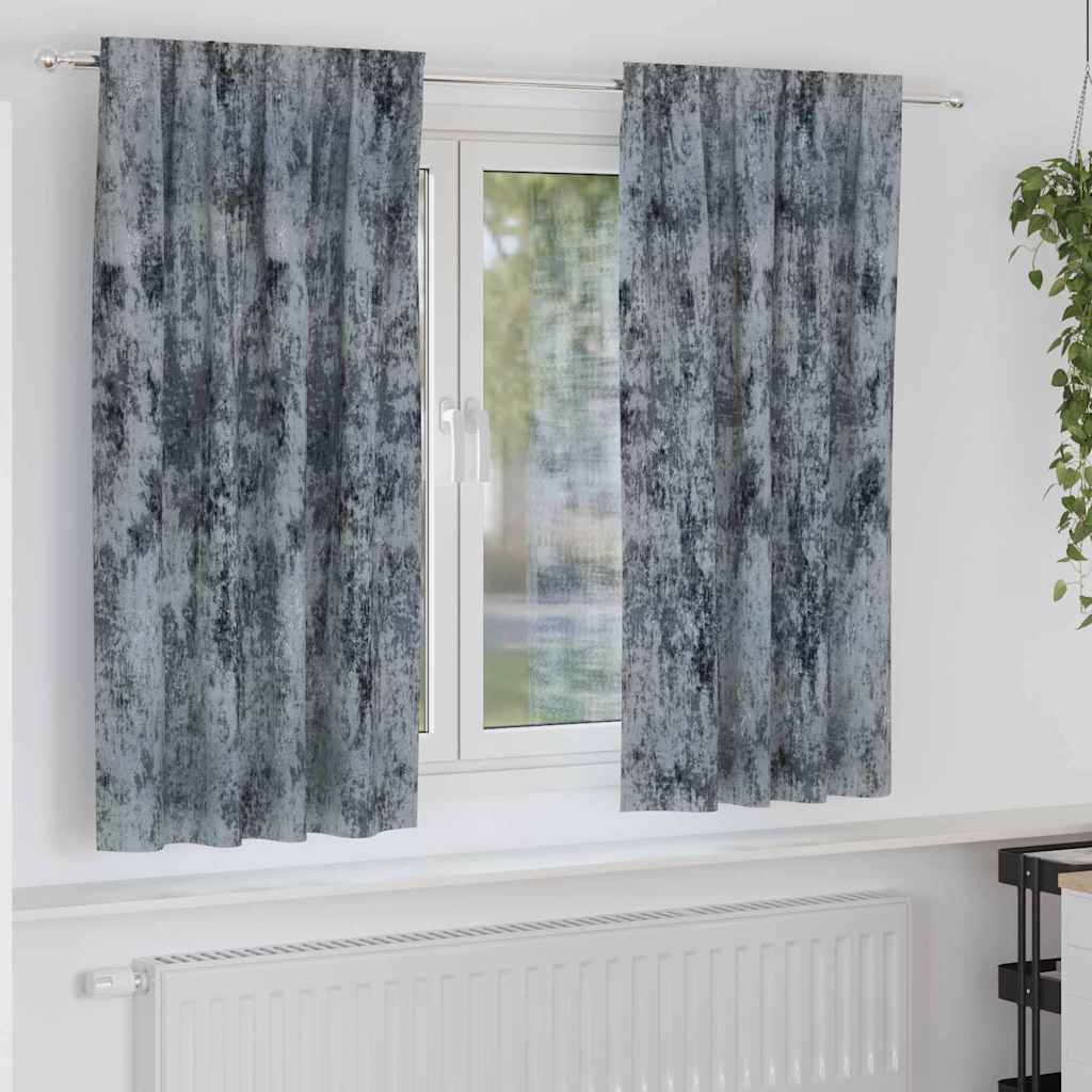 Vorhang mit Vorhängen 2 pcs Silbergrau 175 x 140 cm Samt