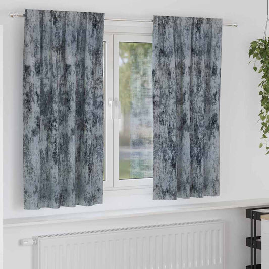 Vorhang mit Vorhängen 2 pcs Silbergrau 175 x 140 cm Samt