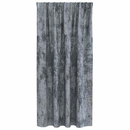 Vorhang mit Vorhängen 2 pcs Silbergrau 175 x 140 cm Samt