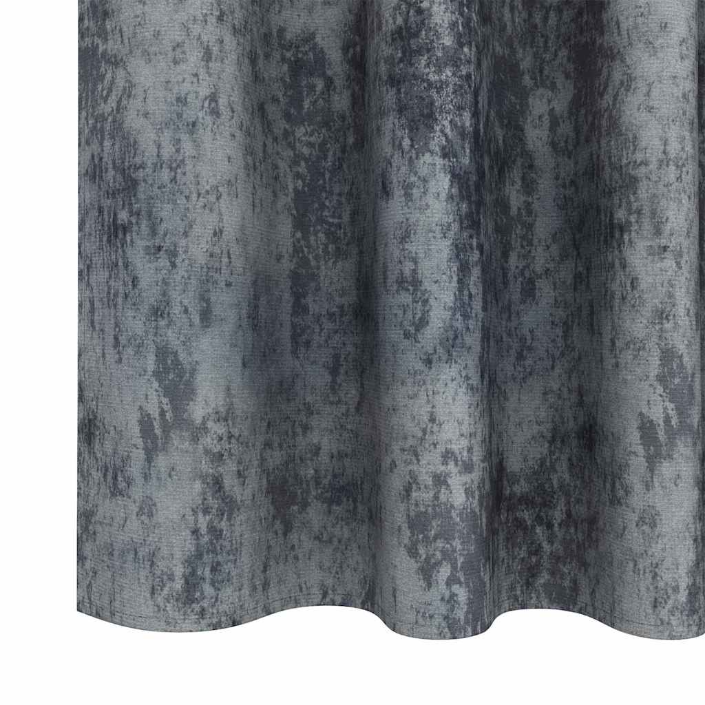 Vorhang mit Vorhängen 2 pcs Silbergrau 225 x 140 cm Samt