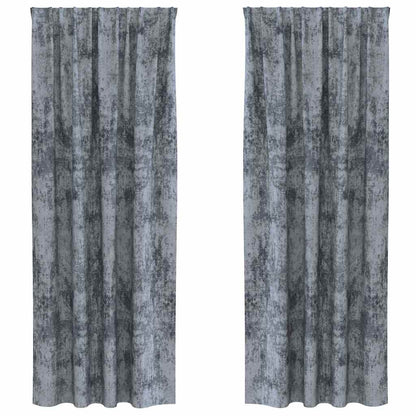Vorhang mit Vorhängen 2 pcs Silbergrau 225 x 140 cm Samt