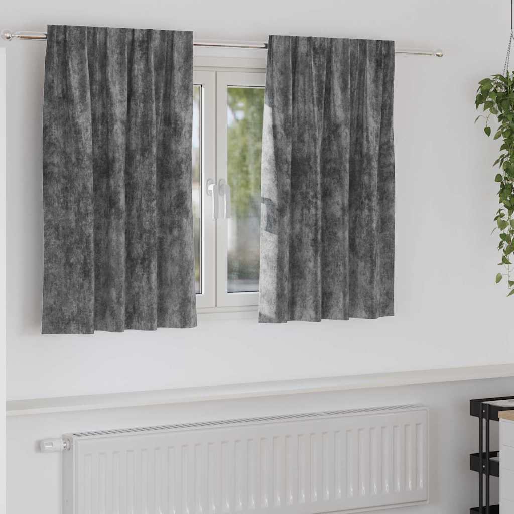 Vorhang mit Vorhängen 2 pcs Grau 140 x 140 cm Samt