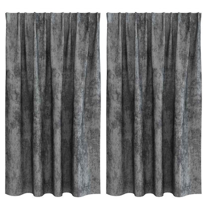 Vorhang mit Vorhängen 2 pcs Grau 140 x 140 cm Samt