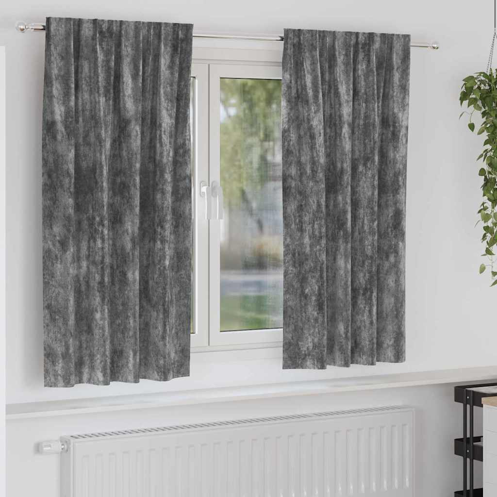 Vorhang mit Vorhängen 2 pcs Grau 175 x 140 cm Samt