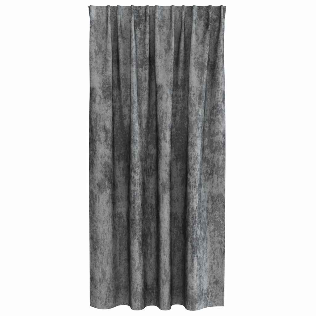 Vorhang mit Vorhängen 2 pcs Grau 175 x 140 cm Samt