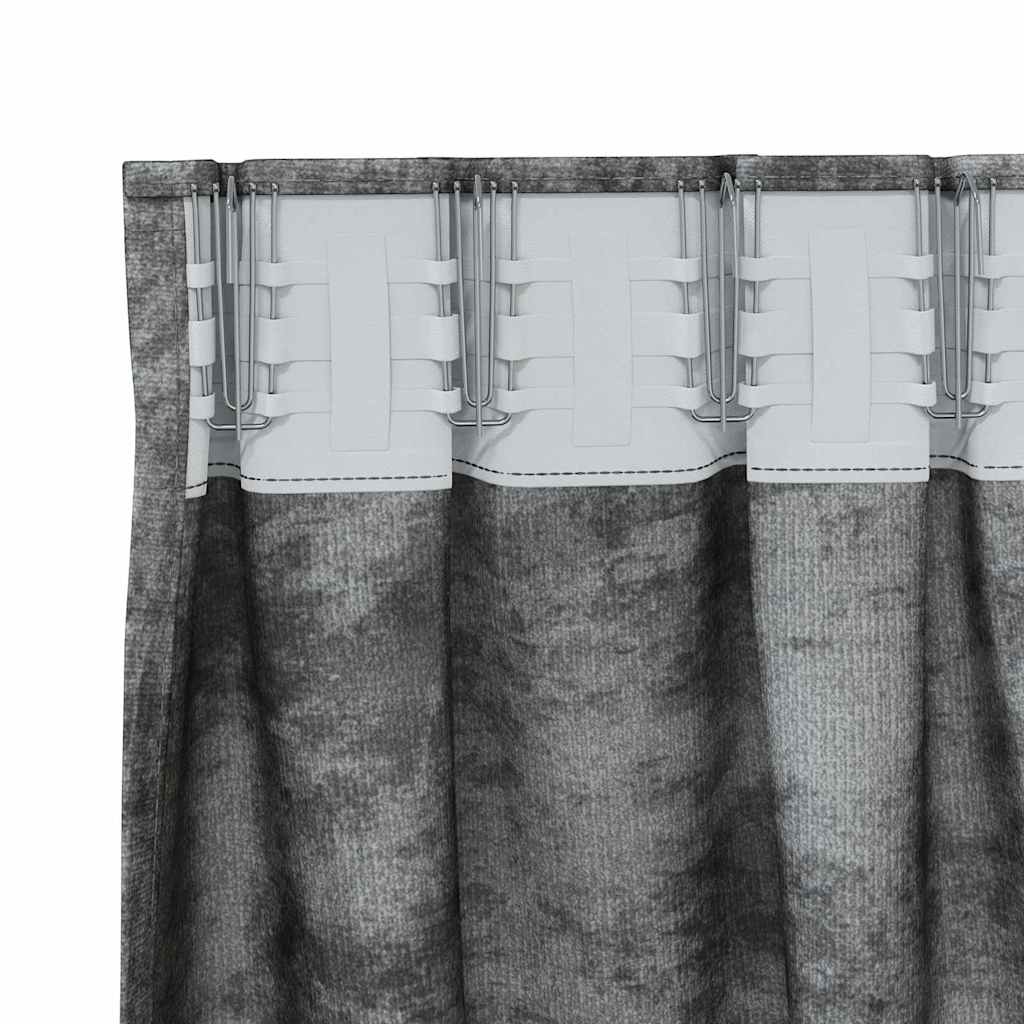 Vorhang mit Vorhängen 2 pcs Grau 225 x 140 cm Samt