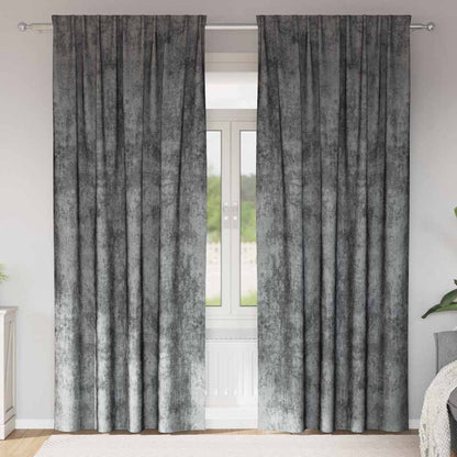 Vorhang mit Vorhängen 2 pcs Grau 225 x 140 cm Samt