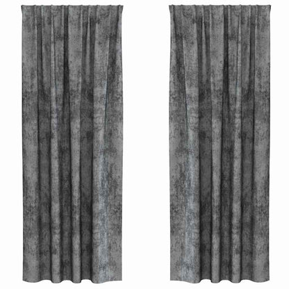 Vorhang mit Vorhängen 2 pcs Grau 225 x 140 cm Samt