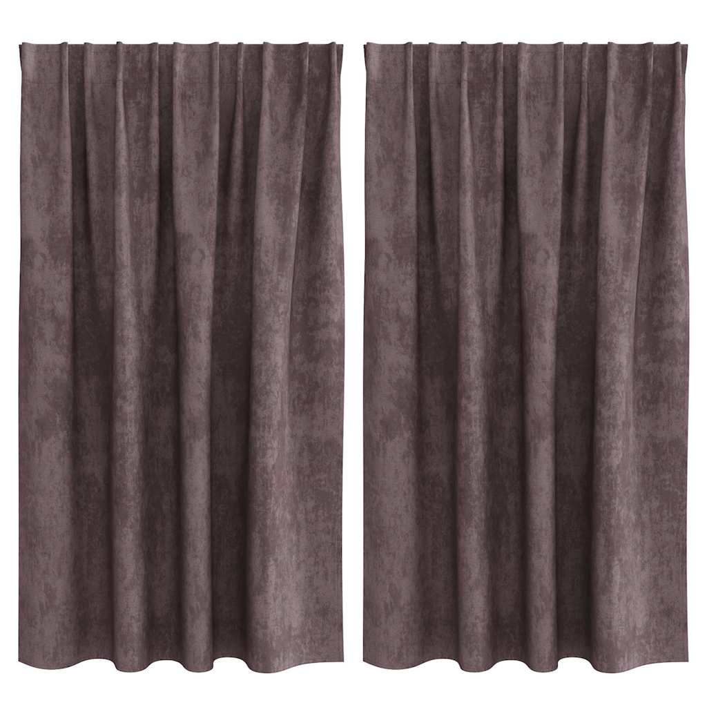 Vorhang mit Vorhängen 2 pcs Braun 140 x 140 cm Samt