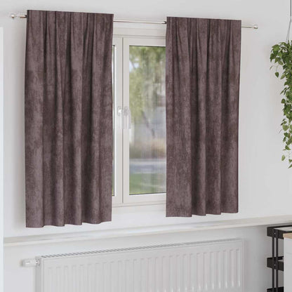 Vorhang mit Vorhängen 2 pcs Braun 175 x 140 cm Samt