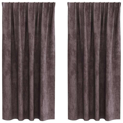 Vorhang mit Vorhängen 2 pcs Braun 175 x 140 cm Samt