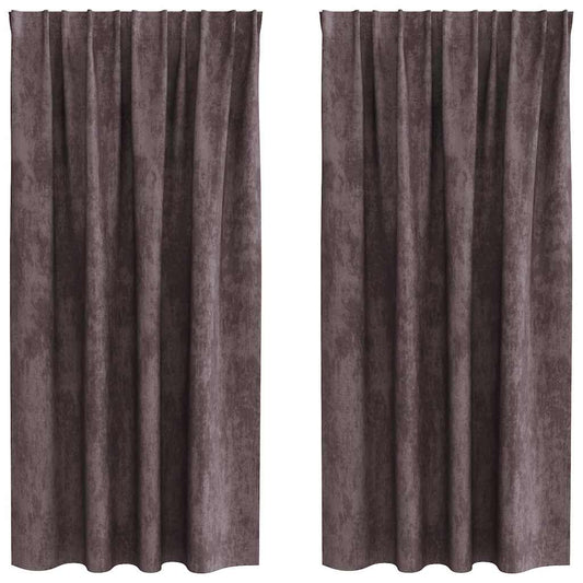 Vorhang mit Vorhängen 2 pcs Braun 175 x 140 cm Samt