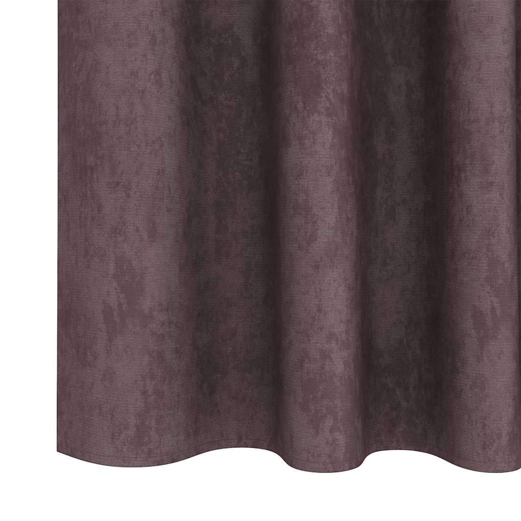 Vorhang mit Vorhängen 2 pcs Braun 225 x 140 cm Samt