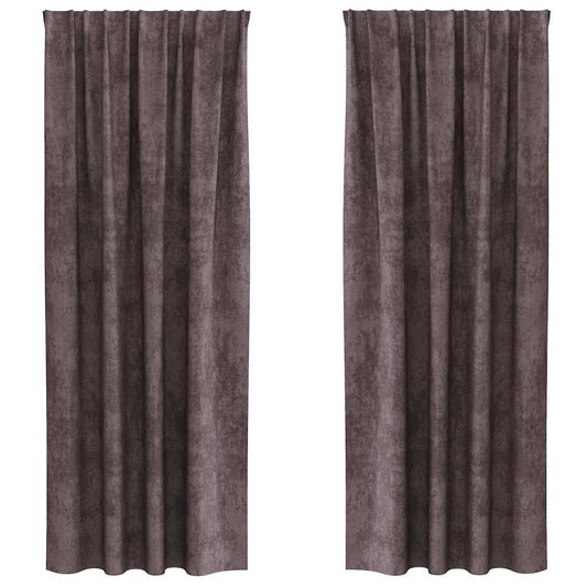 Vorhang mit Vorhängen 2 pcs Braun 225 x 140 cm Samt