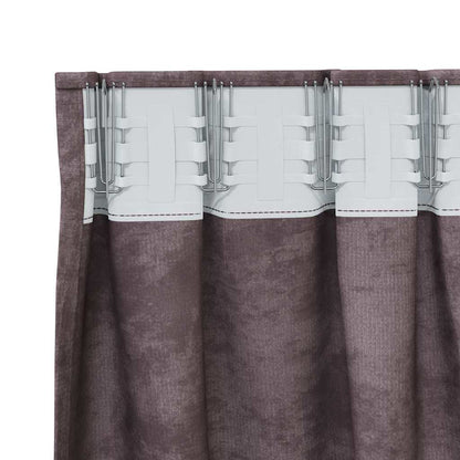 Vorhang mit Vorhängen 2 pcs Braun 260 x 140 cm Samt