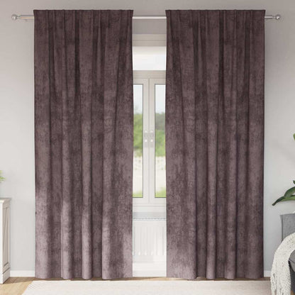 Vorhang mit Vorhängen 2 pcs Braun 260 x 140 cm Samt
