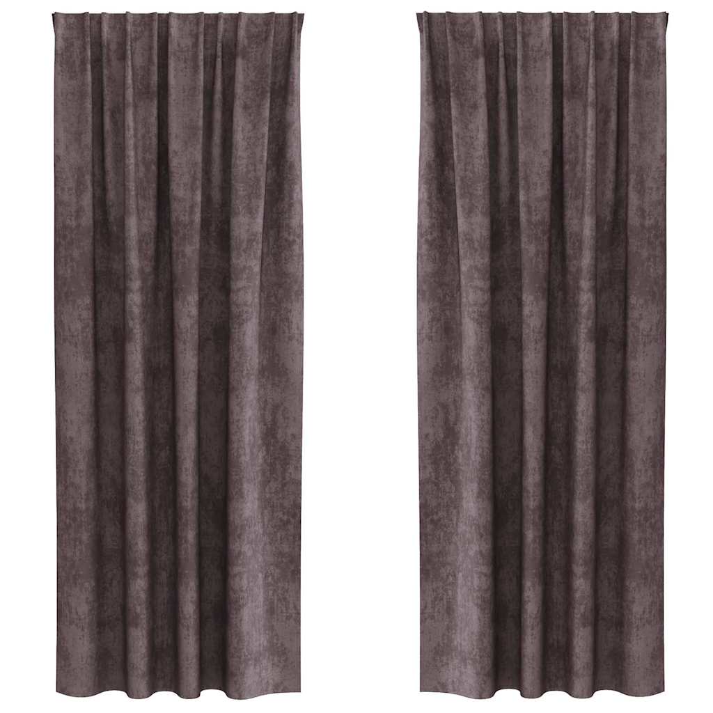 Vorhang mit Vorhängen 2 pcs Braun 260 x 140 cm Samt
