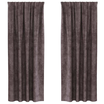 Vorhang mit Vorhängen 2 pcs Braun 260 x 140 cm Samt
