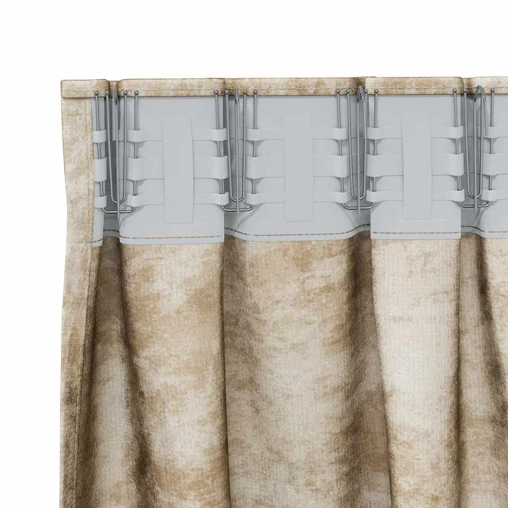 Vorhang mit Vorhängen 2 pcs Creme 245 x 140 cm Samt