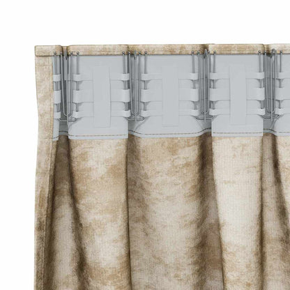 Vorhang mit Vorhängen 2 pcs Creme 245 x 140 cm Samt
