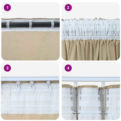 Vorhang mit Vorhängen 2 pcs Creme 245 x 140 cm Samt