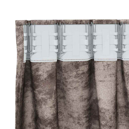 Vorhang mit Vorhängen 2 pcs Cappuccino 140 x 140 cm Samt