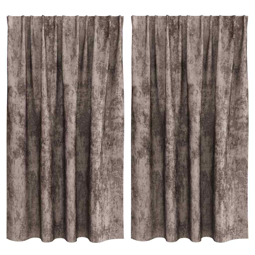 Vorhang mit Vorhängen 2 pcs Cappuccino 140 x 140 cm Samt