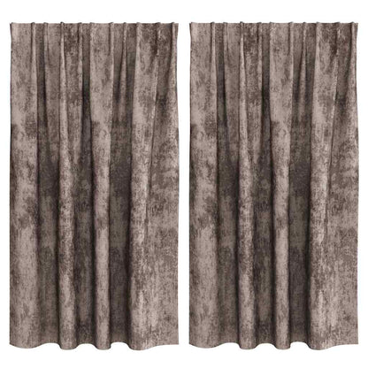 Vorhang mit Vorhängen 2 pcs Cappuccino 140 x 140 cm Samt