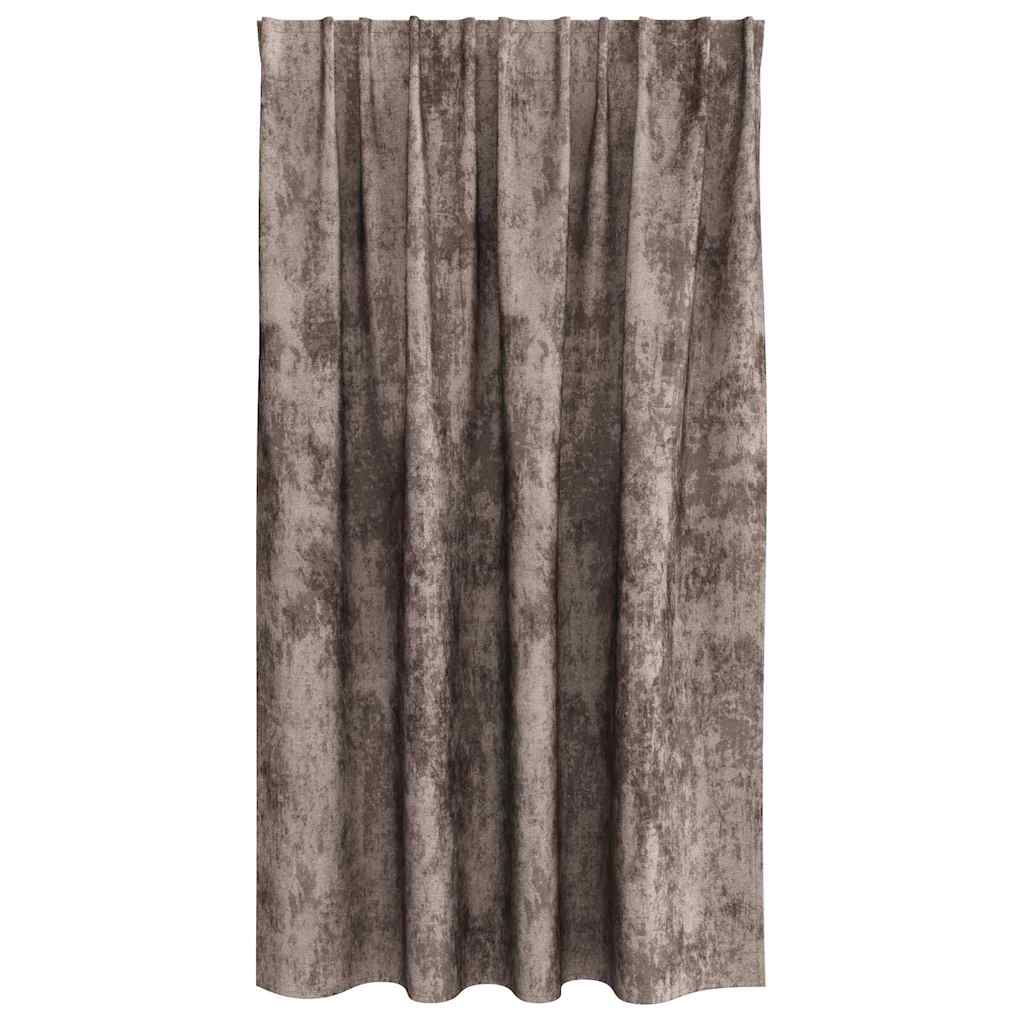 Vorhang mit Vorhängen 2 pcs Cappuccino 140 x 140 cm Samt