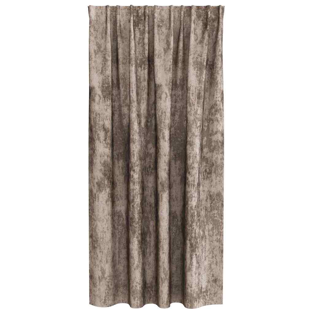 Vorhang mit Vorhängen 2 pcs Cappuccino 175 x 140 cm Samt