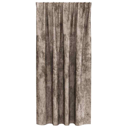Vorhang mit Vorhängen 2 pcs Cappuccino 175 x 140 cm Samt