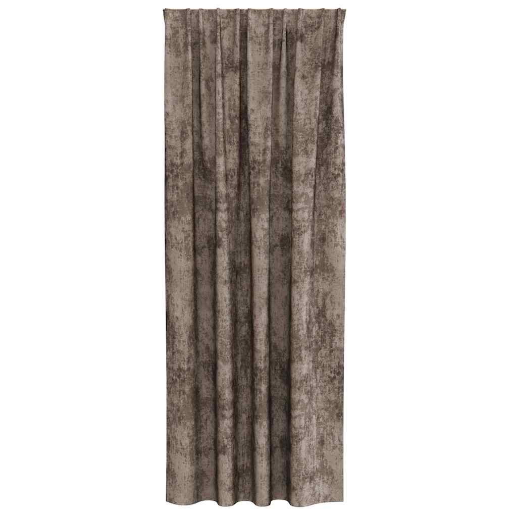 Vorhang mit Vorhängen 2 pcs Cappuccino 245 x 140 cm Samt