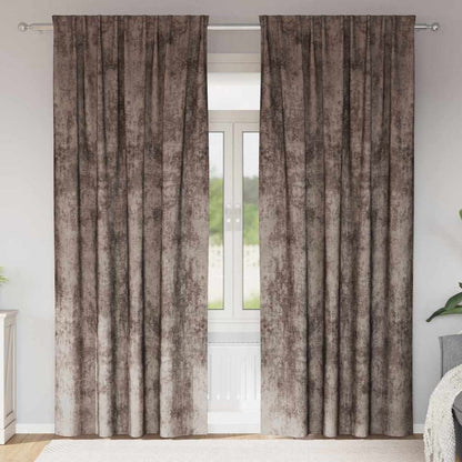 Vorhang mit Vorhängen 2 pcs Cappuccino 260 x 140 cm Samt