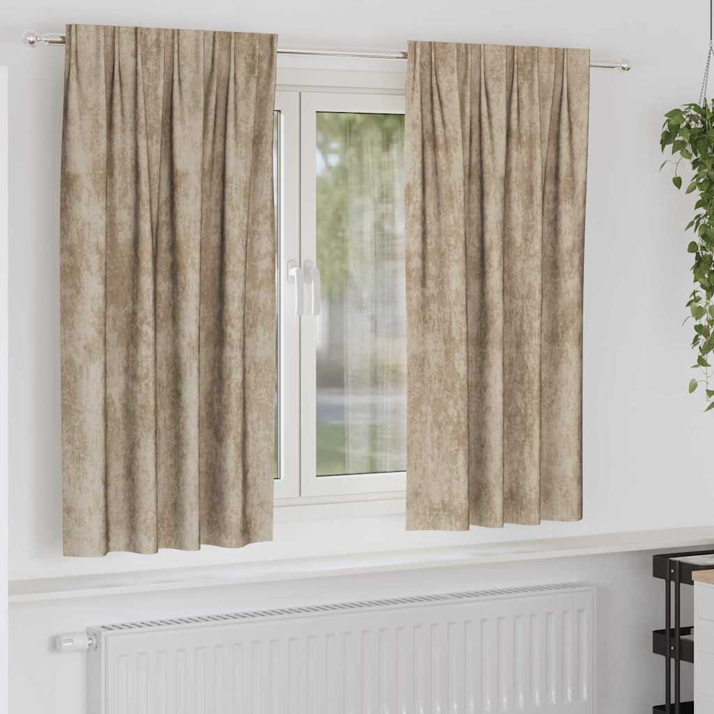 Vorhang mit Vorhängen 2 pcs Champagner 175 x 140 cm Samt