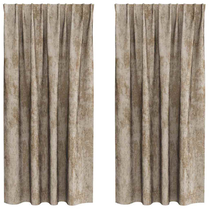 Vorhang mit Vorhängen 2 pcs Champagner 175 x 140 cm Samt