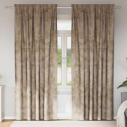 Vorhang mit Vorhängen 2 pcs Champagner 225 x 140 cm Samt