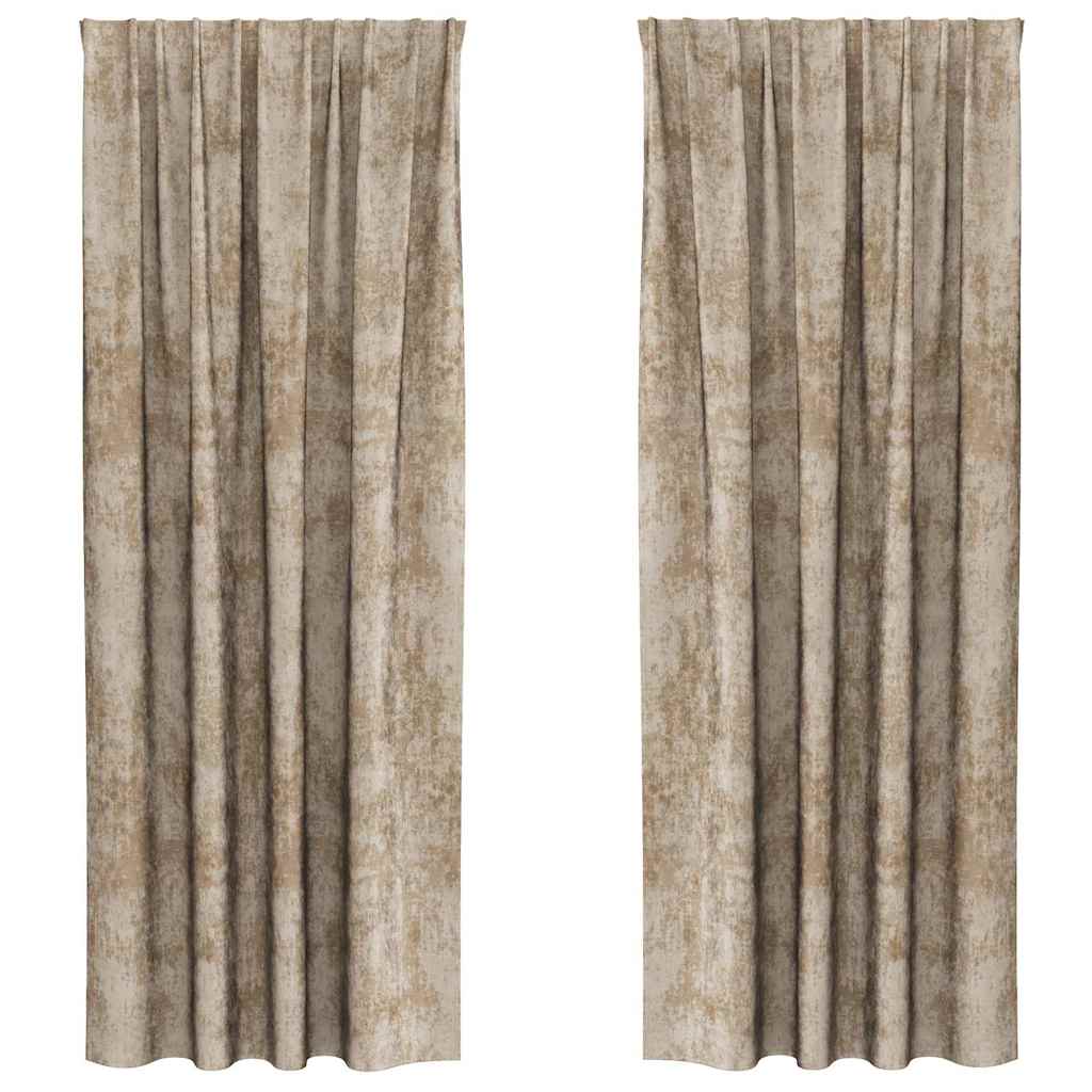 Vorhang mit Vorhängen 2 pcs Champagner 245 x 140 cm Samt