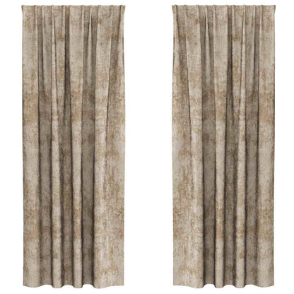 Vorhang mit Vorhängen 2 pcs Champagner 245 x 140 cm Samt