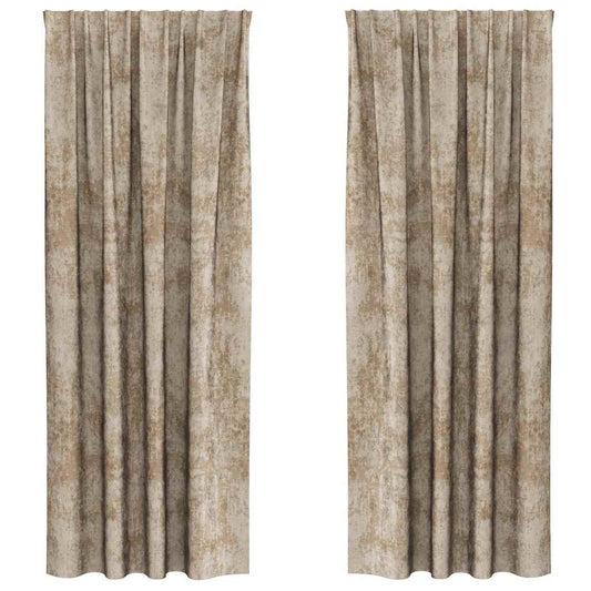 Vorhang mit Vorhängen 2 pcs Champagner 245 x 140 cm Samt
