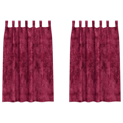 Vorhang mit Vorhängen 2 pcs Weinrot 175 x 140 cm Samt