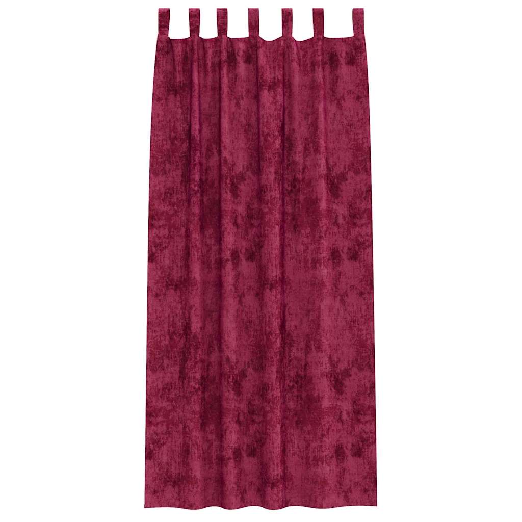 Vorhang mit Vorhängen 2 pcs Weinrot 225 x 140 cm Samt