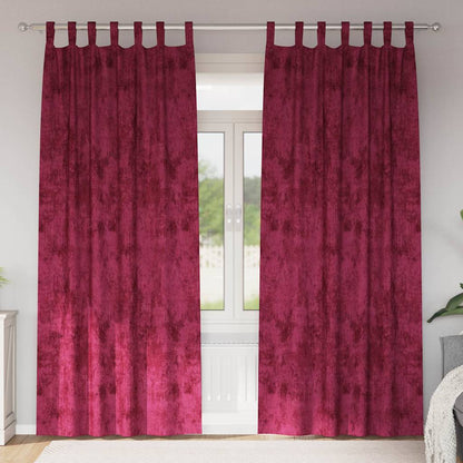 Vorhang mit Vorhängen 2 pcs Weinrot 245 x 140 cm Samt