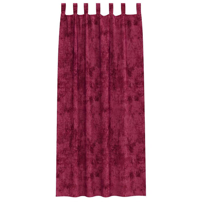 Vorhang mit Vorhängen 2 pcs Weinrot 245 x 140 cm Samt