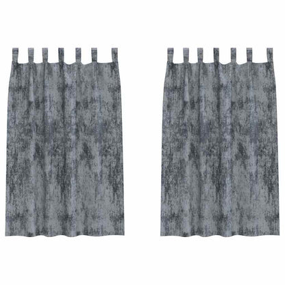Vorhang mit Vorhängen 2 pcs Silbergrau 175 x 140 cm Samt