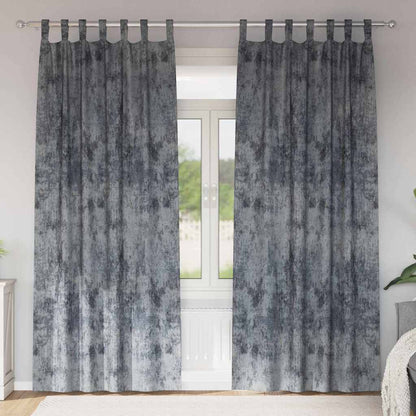 Vorhang mit Vorhängen 2 pcs Silbergrau 225 x 140 cm Samt