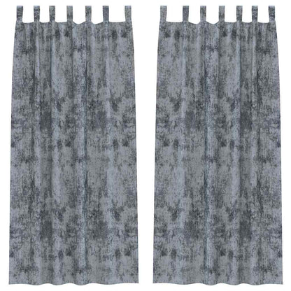 Vorhang mit Vorhängen 2 pcs Silbergrau 225 x 140 cm Samt