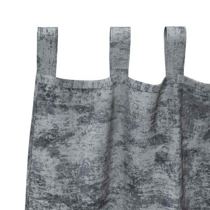 Vorhang mit Vorhängen 2 pcs Silbergrau 245 x 140 cm Samt